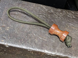 Large Spool Natural Canvas  Micarta Lanyard Bead and a Free Paracord Lanyard