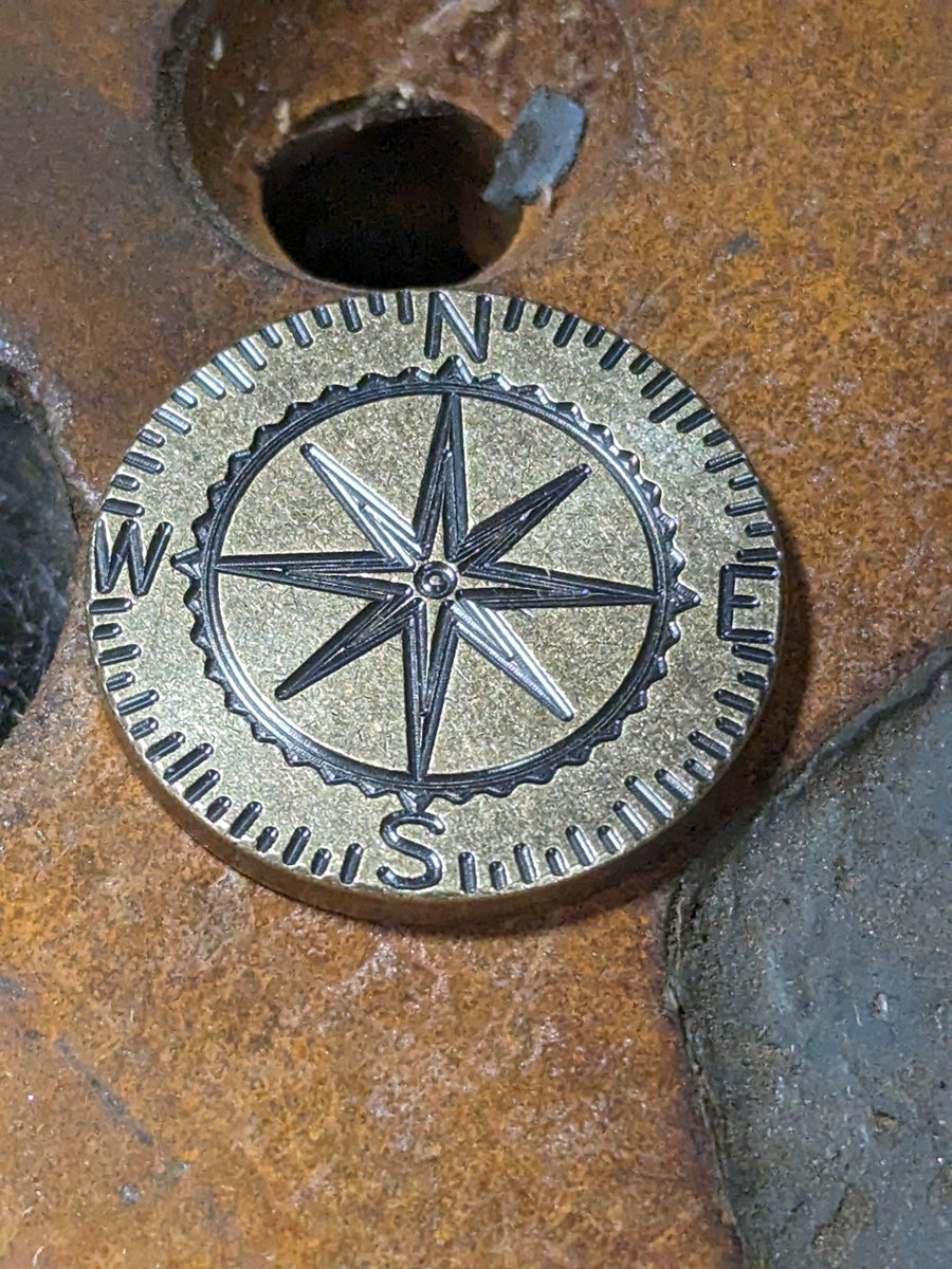 Brass Wayfinder Compass Coin – Z and C Metalworks