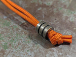 Patinaed Large Brass Lanyard Bead With Two Grooves and a Free Paracord Lanyard