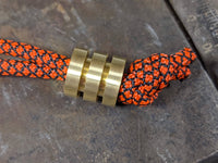Large Brass Lanyard Bead With Two Grooves and a Free Paracord Lanyard