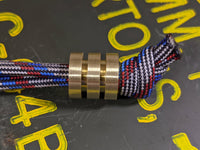 Large Brass Lanyard Bead With Two Grooves and a Free Paracord Lanyard