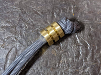 Large Brass Lanyard Bead With Two Grooves and a Free Paracord Lanyard