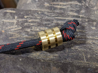 Large Brass Lanyard Bead With Two Grooves and a Free Paracord Lanyard