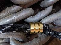 Large Brass Lanyard Bead With Two Grooves and a Free Paracord Lanyard