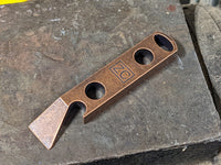 Small Copper Keychain Pry Bar with Patina