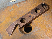 Small Copper Keychain Pry Bar with Patina