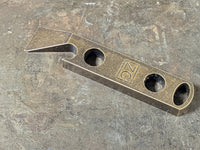 Small Brass Keychain Pry Bar with Patina