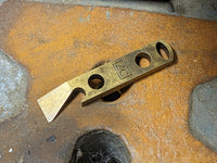 Small Brass Keychain Pry Bar with Patina