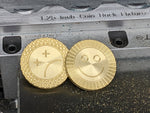 Brass Smiley Coin Stonewashed No Patina