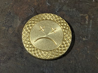 Brass Smiley Coin Stonewashed No Patina