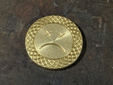 Brass Smiley Coin Stonewashed No Patina