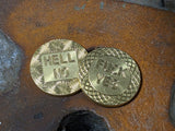 Brass Decision Coin Stonewashed No Patina