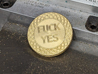 Brass Decision Coin Stonewashed No Patina