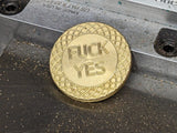 Brass Decision Coin Stonewashed No Patina
