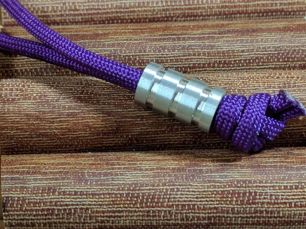 Medium Aluminum Lanyard Bead With Three Grooves and a Free Paracord Lanyard