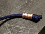 Medium Copper Lanyard Bead With Three Grooves and a Free Paracord Lanyard