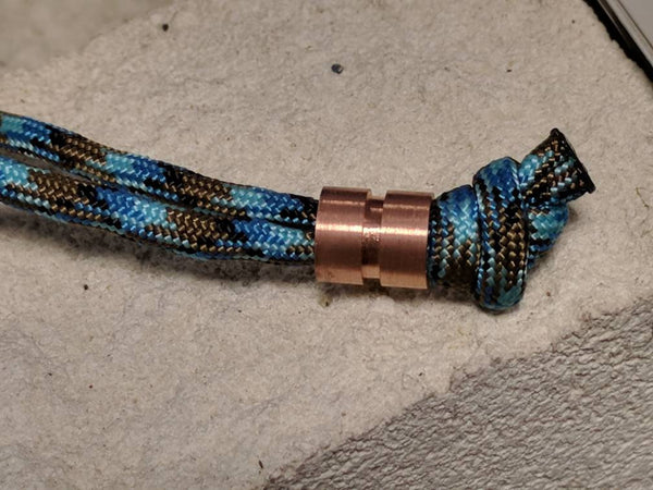 Medium Copper Lanyard Bead With One Groove and a Free Paracord Lanyard