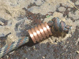 Large Copper Lanyard Bead With 5 Grooves and a Free Paracord Lanyard