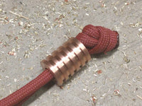 Large Copper Lanyard Bead With 5 Grooves and a Free Paracord Lanyard