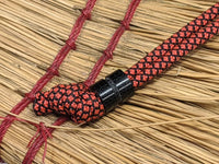 Medium Black Micarta Lanyard Bead With One Groove and a Free Paracord Lanyard