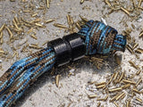 Medium Black Micarta Lanyard Bead With One Groove and a Free Paracord Lanyard