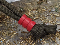 Medium Red G10 Lanyard Bead With Two Grooves and a Free Paracord Lanyard