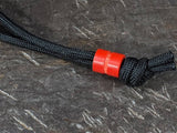 Medium Red G10 Lanyard Bead With One Groove and a Free Paracord Lanyard