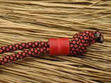 Medium Red G10 Lanyard Bead With One Groove and a Free Paracord Lanyard