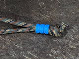 Medium Blue G10 Lanyard Bead With Two Grooves and a Free Paracord Lanyard