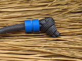 Medium Blue G10 Lanyard Bead With One Groove and a Free Paracord Lanyard