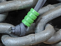 Medium Acid Green G10 3 Groove Lanyard Bead and a Free Paracord Lanyard