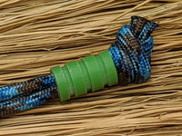 Medium Acid Green G10 Lanyard Bead With Three Grooves and a Free Paracord Lanyard