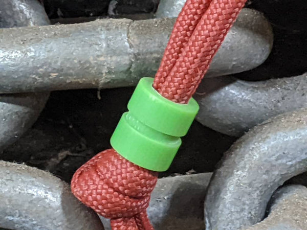 Medium Acid Green G10 Lanyard Bead With One Groove and a Free Paracord Lanyard