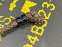 Medium Black Micarta Lanyard Bead With One Groove and a Free Paracord Lanyard