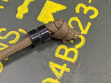 Medium Black Micarta Lanyard Bead With One Groove and a Free Paracord Lanyard
