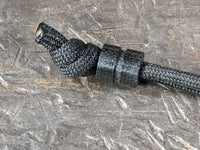 Medium Black Micarta Lanyard Bead With One Groove and a Free Paracord Lanyard