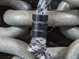 Medium Black Micarta Lanyard Bead With Two Grooves and a Free Paracord Lanyard