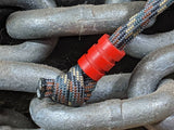 Medium Red G10 Lanyard Bead With Two Grooves and a Free Paracord Lanyard