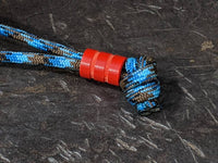 Medium Red G10 Lanyard Bead With Two Grooves and a Free Paracord Lanyard