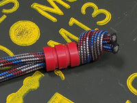 Medium Red G10 Lanyard Bead With Two Grooves and a Free Paracord Lanyard