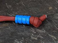 Medium Blue G10 Lanyard Bead With Three Grooves and a Free Paracord Lanyard