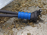 Medium Blue G10 Lanyard Bead With Three Grooves and a Free Paracord Lanyard