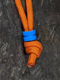 Small Blue G10 Lanyard Bead and a Free Paracord Lanyard