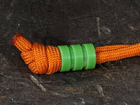 Medium Acid Green G10 Lanyard Bead With Two Grooves and a Free Paracord Lanyard