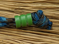 Medium Acid Green G10 Lanyard Bead With Two Grooves and a Free Paracord Lanyard