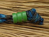 Medium Acid Green G10 Lanyard Bead With Two Grooves and a Free Paracord Lanyard