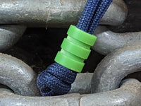 Medium Acid Green G10 Lanyard Bead With Two Grooves and a Free Paracord Lanyard