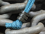 Large Black Micarta Lanyard Bead With Two Grooves and a Free Paracord Lanyard