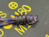 Large Black Micarta Lanyard Bead With Two Grooves and a Free Paracord Lanyard