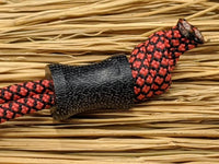 Medium Spool Black Canvas Micarta Lanyard Bead and a Free Paracord Lanyard